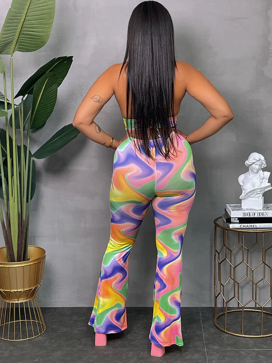 Halter Multi Pants Set