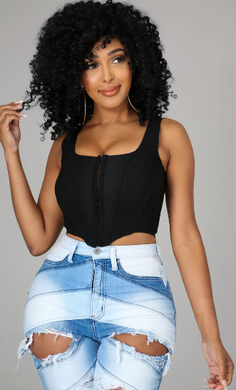 Solid Hook Corset Vest
