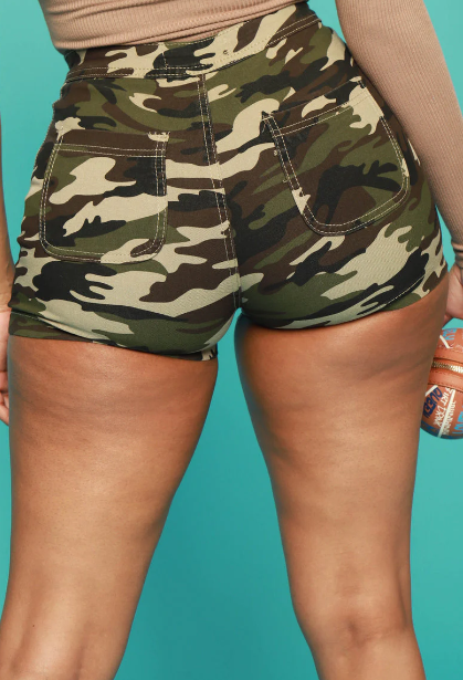 Camo High Waist Stretch Shorts