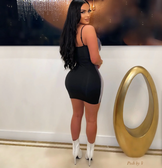 Body Print Strap Mini Marble Dress