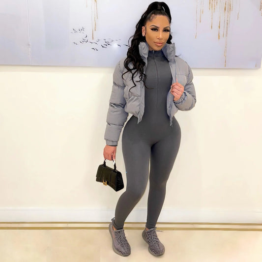 Ribbed LS Jumpsuit