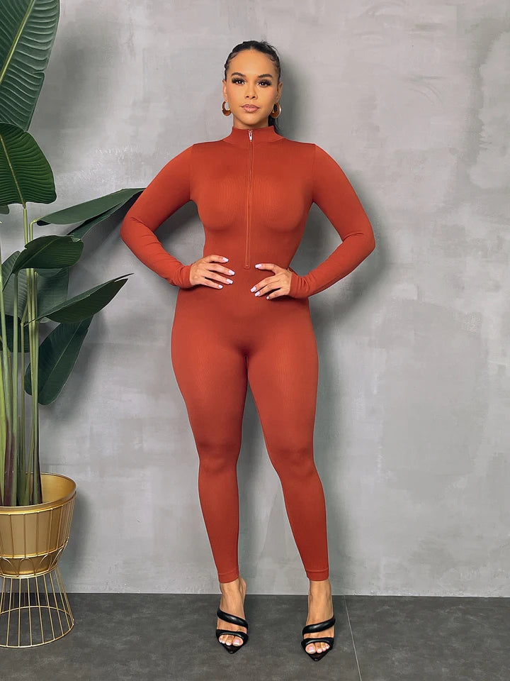 Ribbed LS Jumpsuit