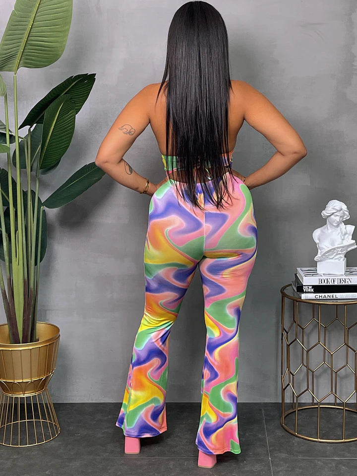 Halter Multi Pants Set