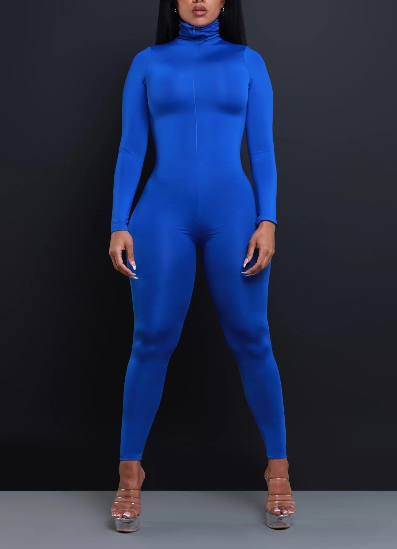 Solid Mockneck Jumpsuit