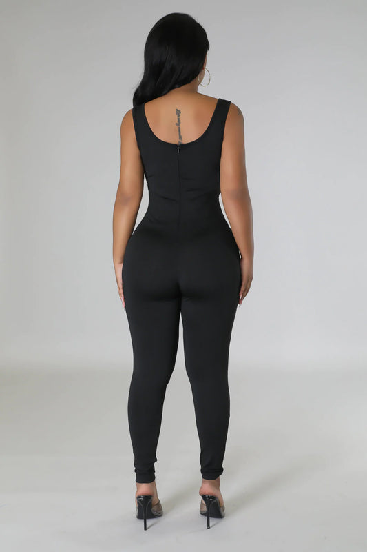 Chain Detailed Sleeveless JumpSuit