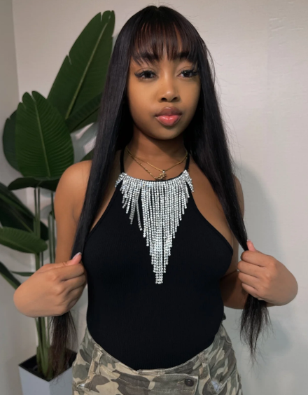 Rhinestone Fringe Seamless Top