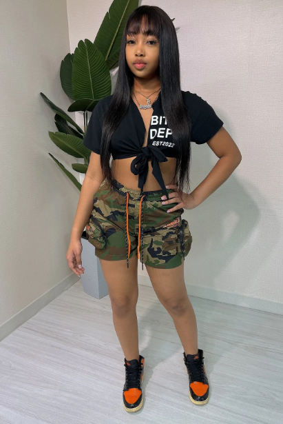 B. Dept Tie Up Crop Top