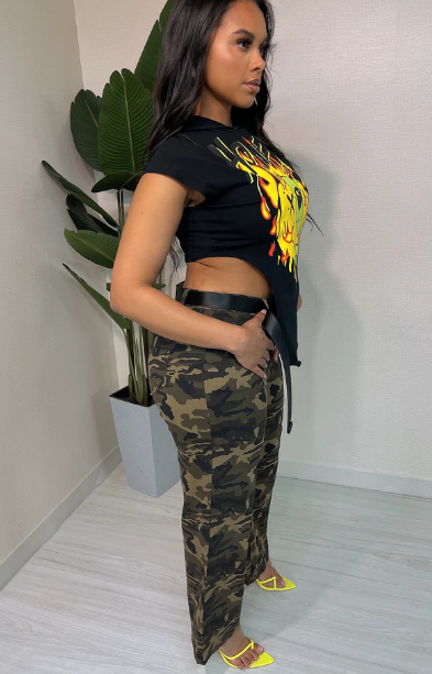 Honest Print Hoodie Top