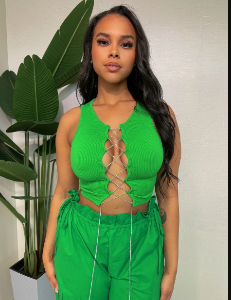 R.Stone Laced Up Slvless Top