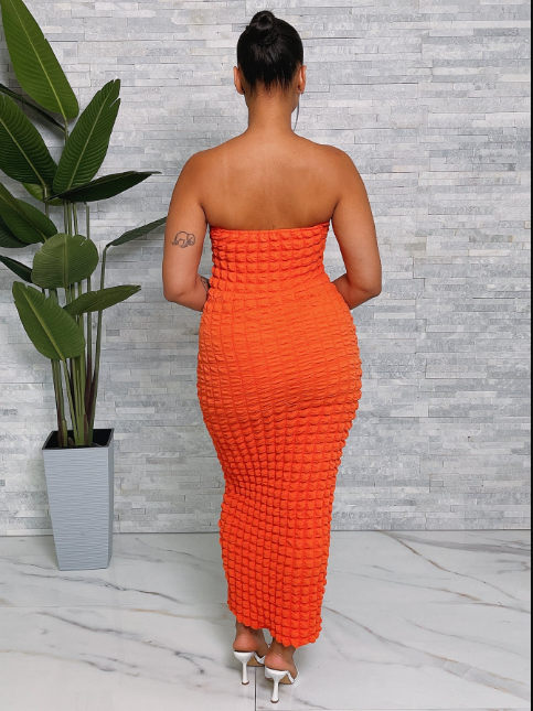 Waffle Tube Maxi Dress