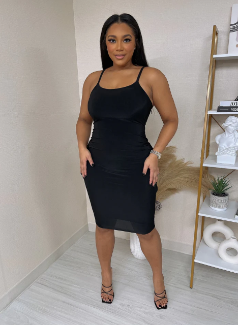 Double Lining Spaghetti Strap Dress