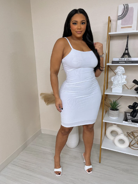 Double Lining Spaghetti Strap Dress