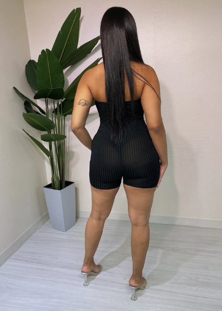 Solid Ribbed Tube Romper
