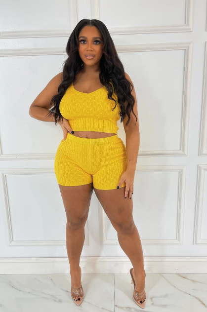 Knit Rib Crop Top & Shorts Set