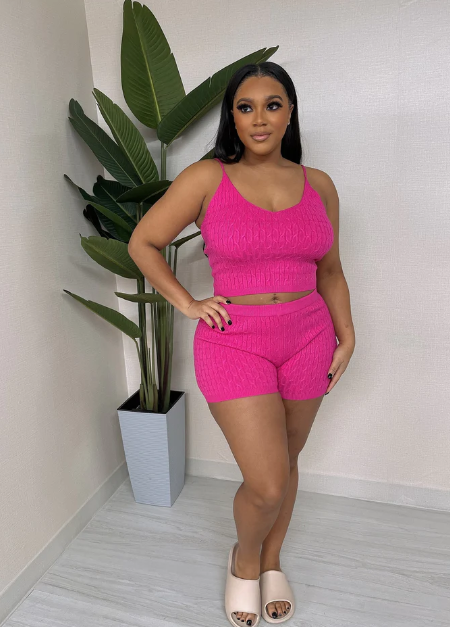Knit Rib Crop Top & Shorts Set