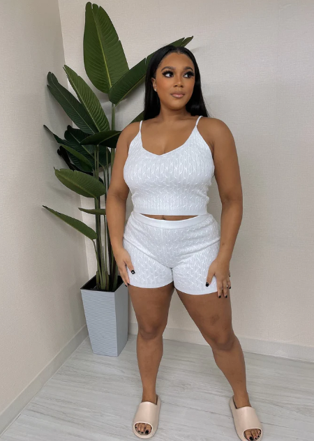 Knit Rib Crop Top & Shorts Set