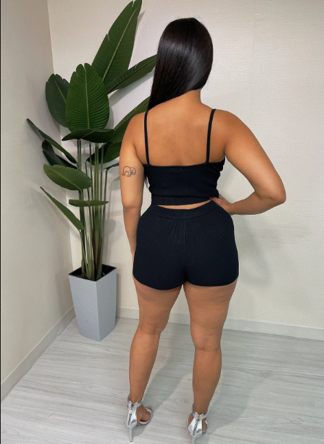 Rib Safety Pin Top & Short Set