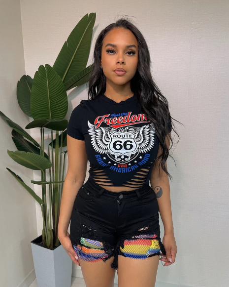 Graphic Laser Cut Out Top