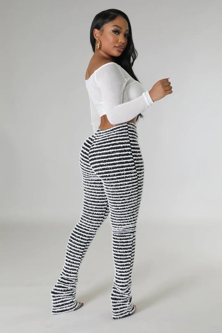 Fuzzy Stripe Pants