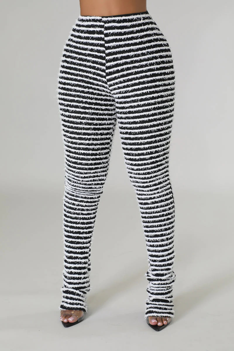 Fuzzy Stripe Pants