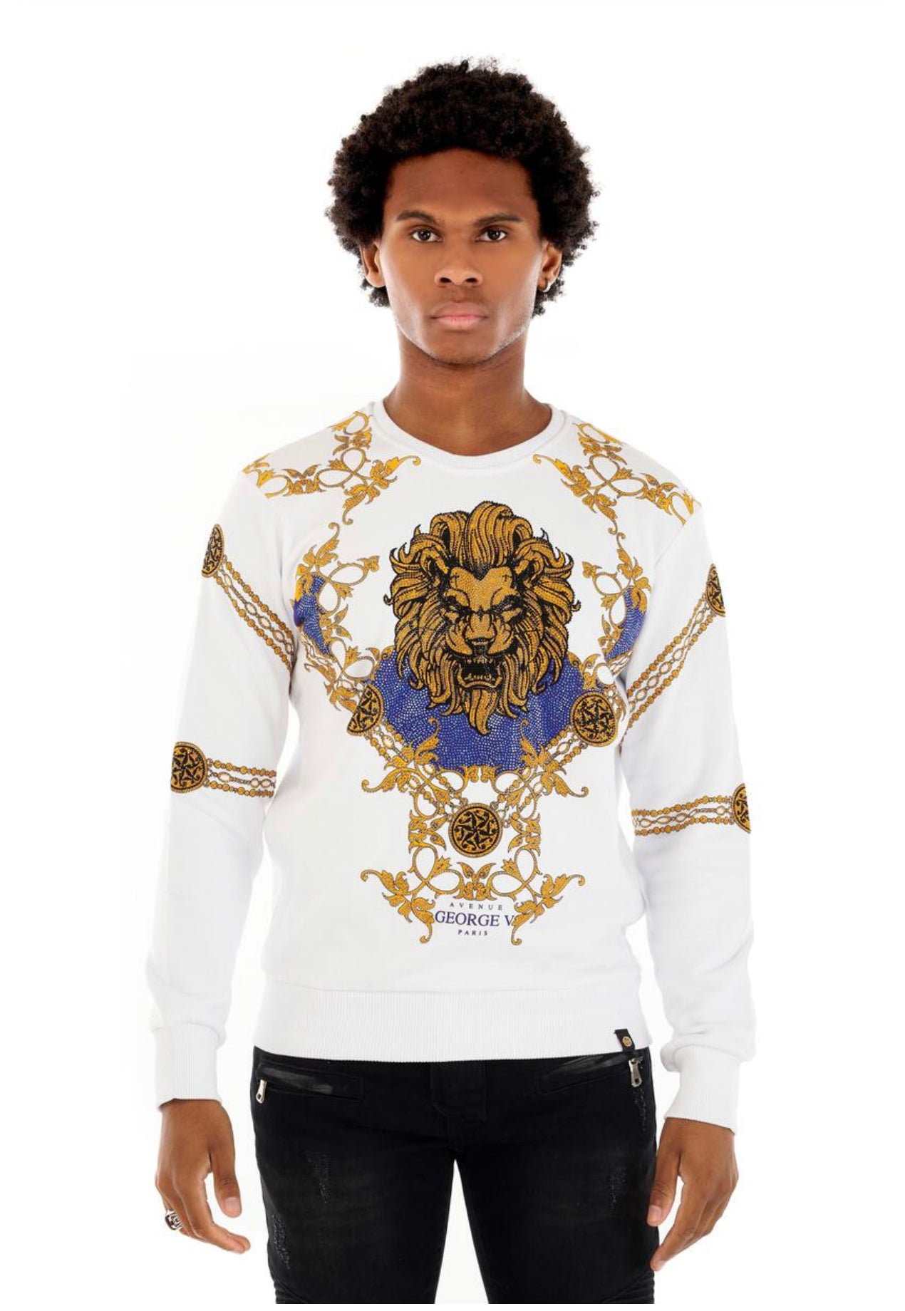 AVENUE GEORGE V PARIS SWEATER WHITE SAX