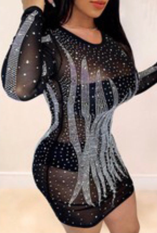 PANK FLAMINGO BLACK DIAMOND FIRE DESS