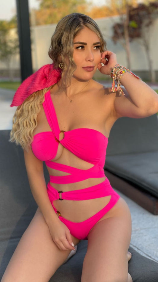 Pink Wrap Around Bikini Set