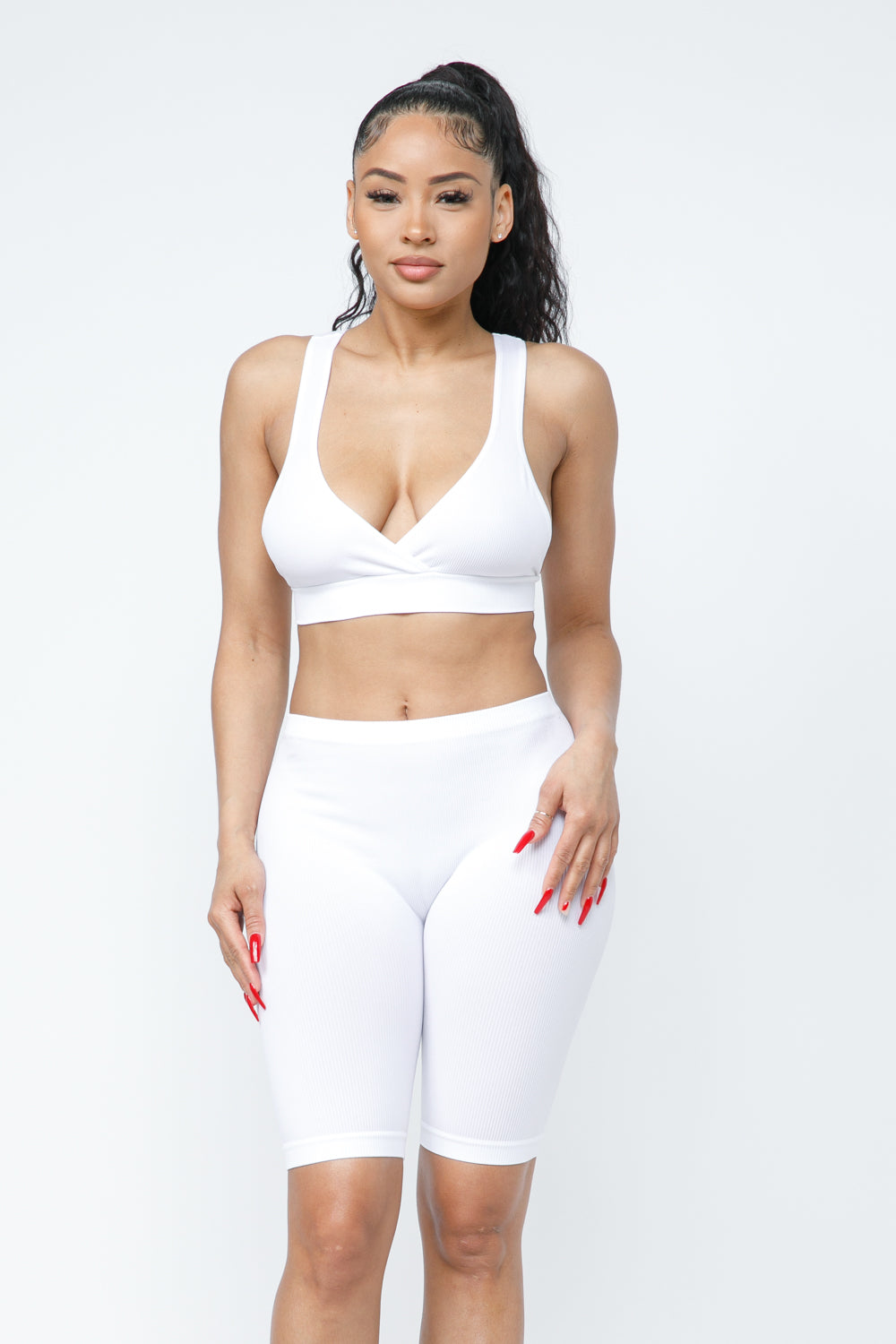 Rib Seamless Top&Biker Set