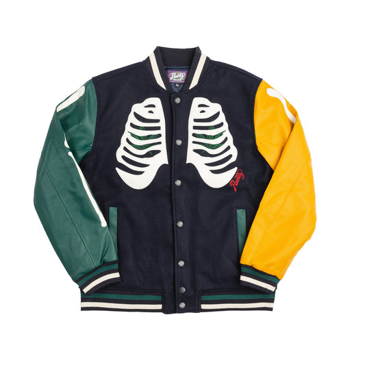 Smoke Out Skeleton Varsity Jacket