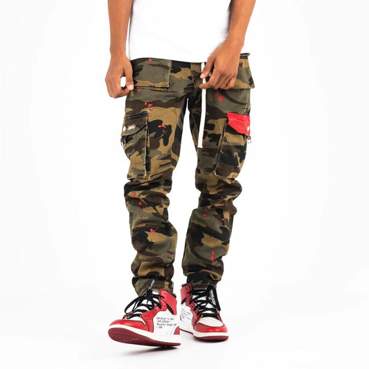THRT Red Woodland Cargo Jeans