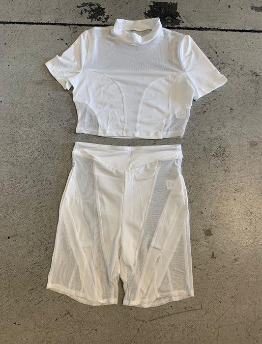 Mesh 2pc Biker Short Set