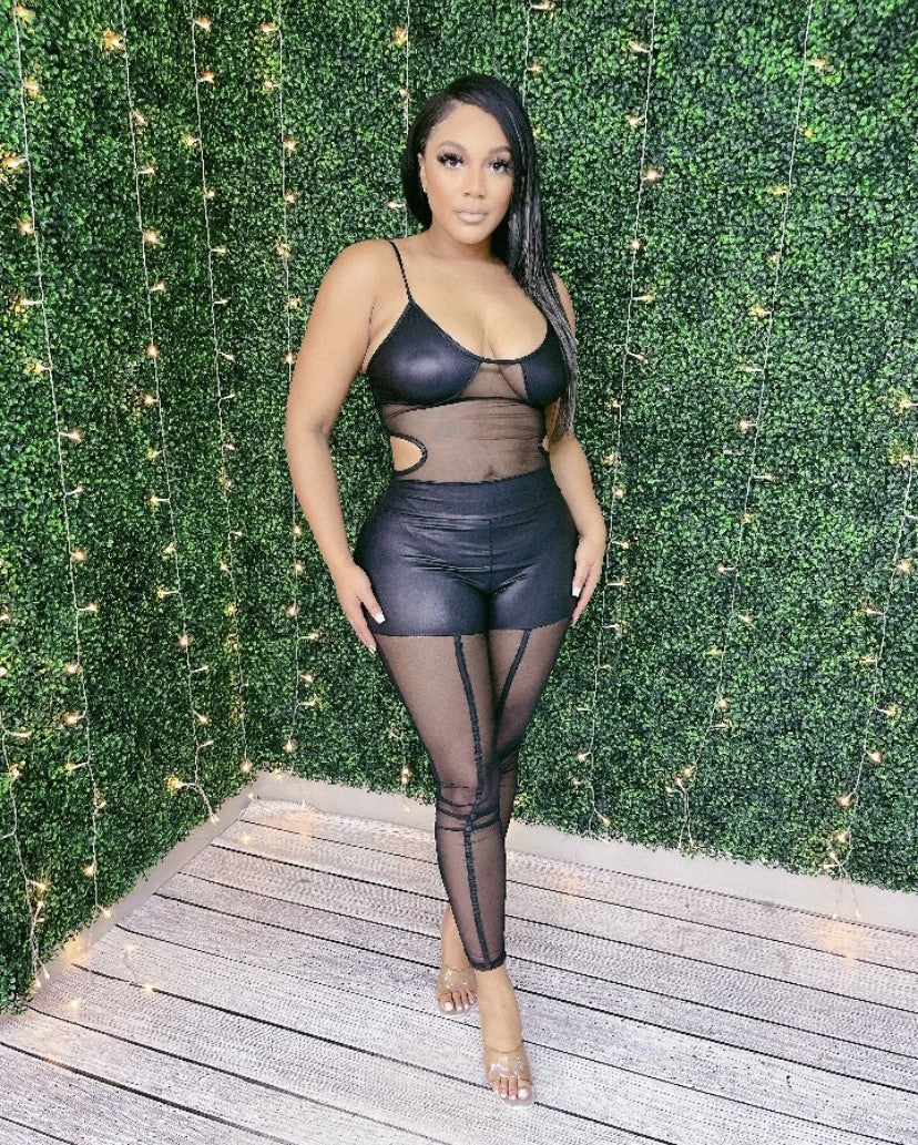 Lori Leather Mesh Set