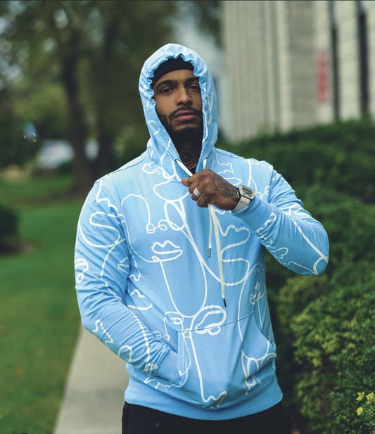 Line Art Hoodie (Blue)